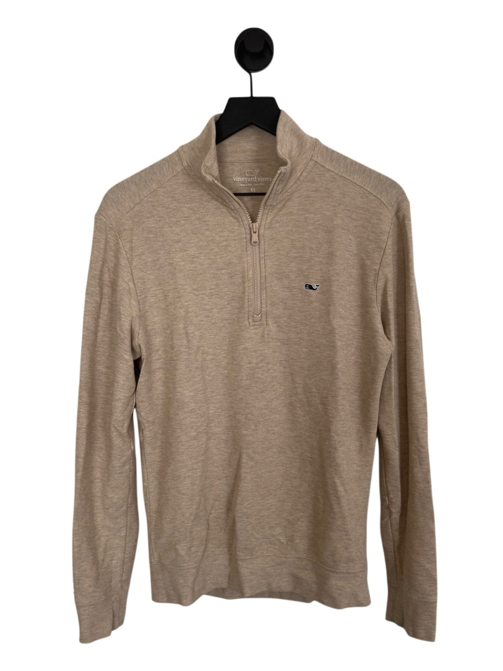 Vineyard Vines Men’s Quarter-Zip Pullover Sweater in Light Tan
